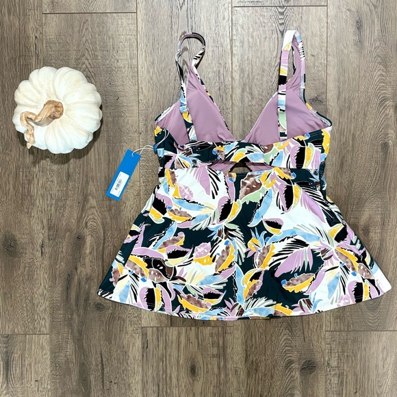 Birdsong Wanderlust Tie Front Underwire Bra Sized Tankini Top 32-DD/E US NWT - Picture 12 of 14